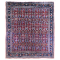 Red Antique Persian Bijar XL All Over Garus Design Full Pile Pure Wool Rug