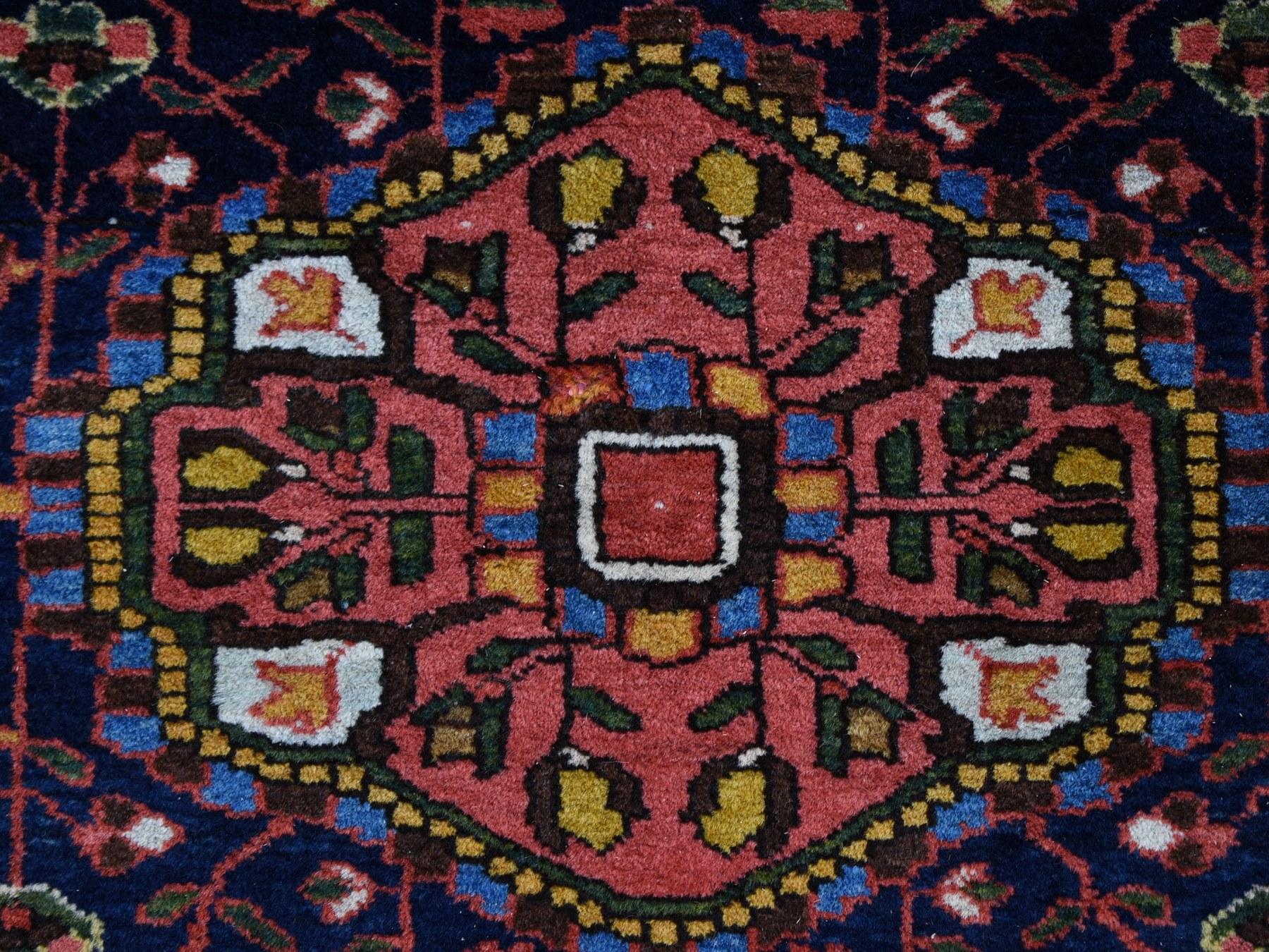 Red Antique Persian Fereghan Pure Wool Hand Knotted Oriental Rug In Good Condition In Carlstadt, NJ