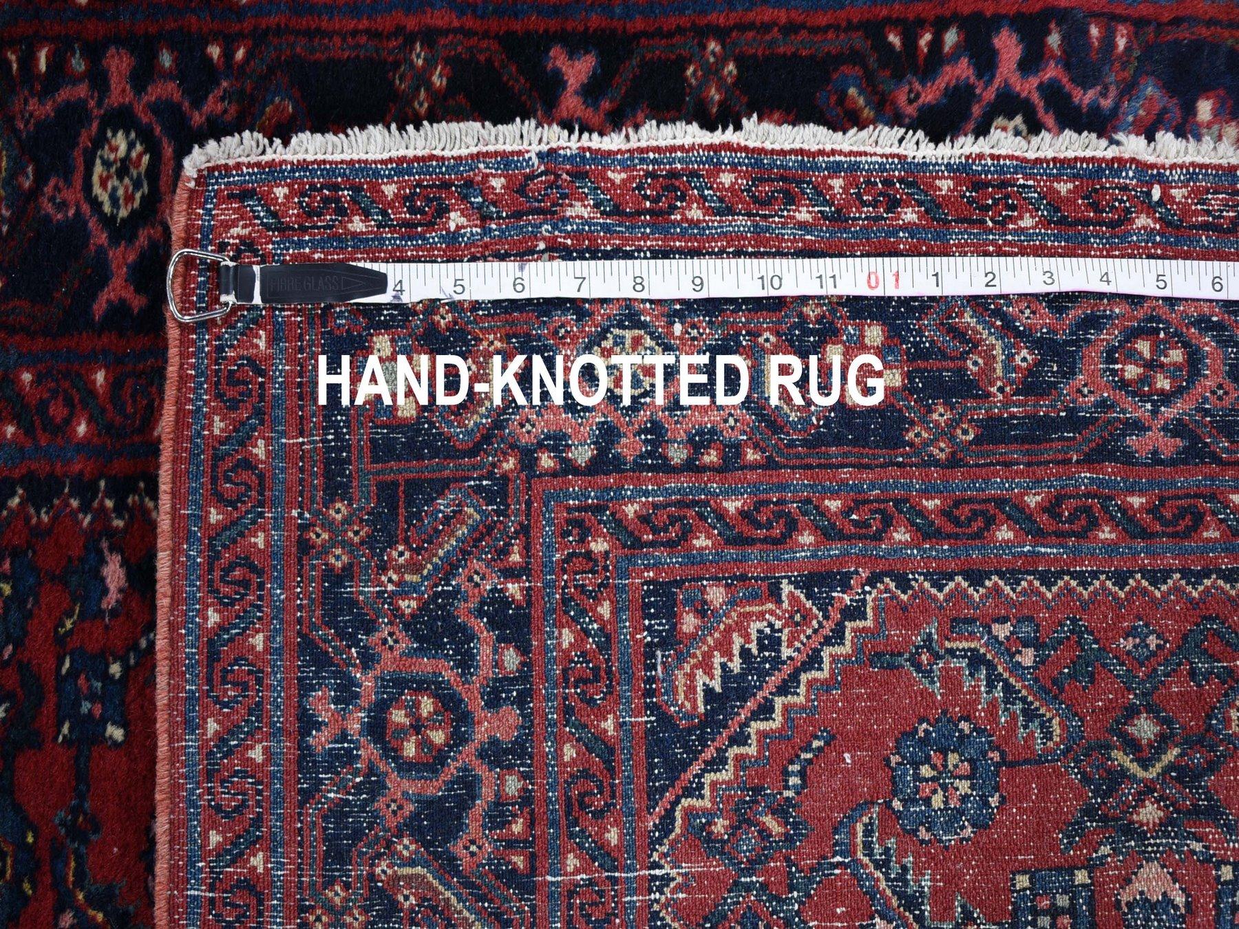 Early 20th Century Red Antique Persian Hamadan XL Runner Fish Design Oriental Rug, 2'8