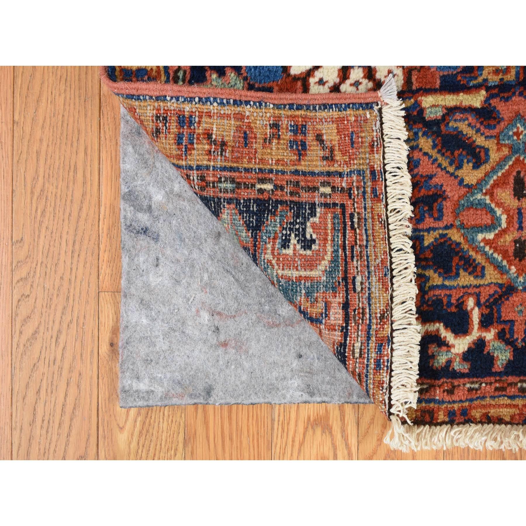 Hand-Knotted Red Antique Persian Heris Good Condition Hand Knotted Wool Clean Rug 8'6