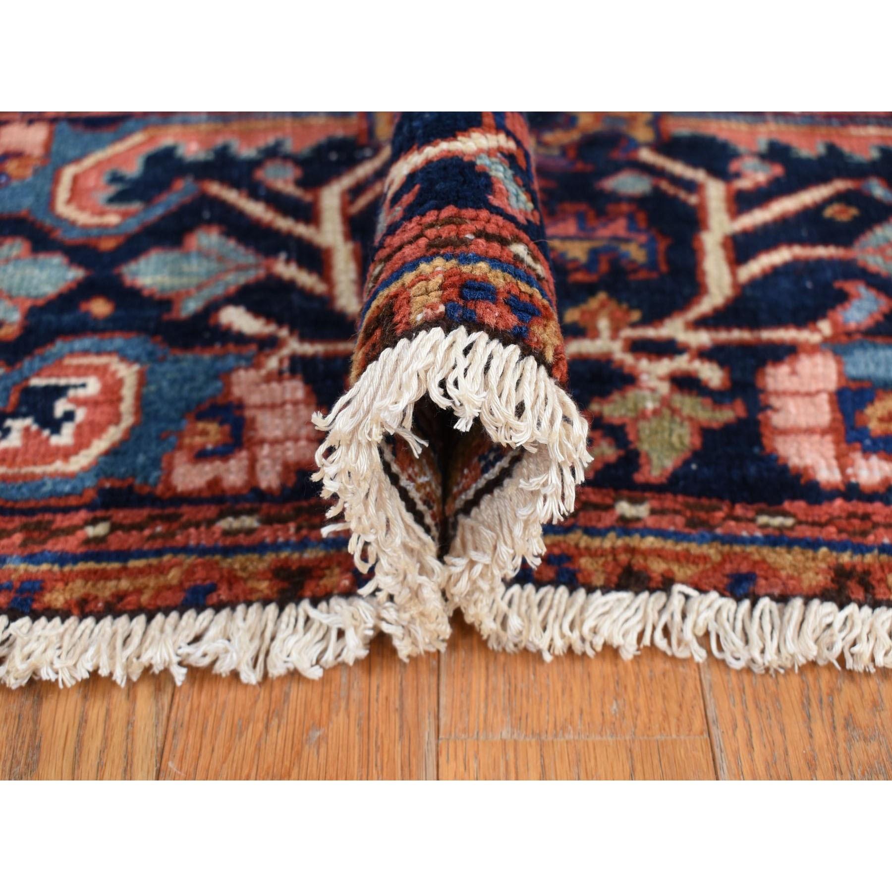 Early 20th Century Red Antique Persian Heris Good Condition Hand Knotted Wool Clean Rug 8'6
