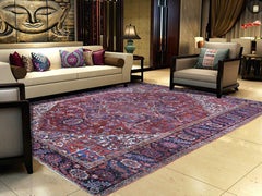 Red Antique Persian Heriz circa 1920, Good Condition Clean Hand Knotted