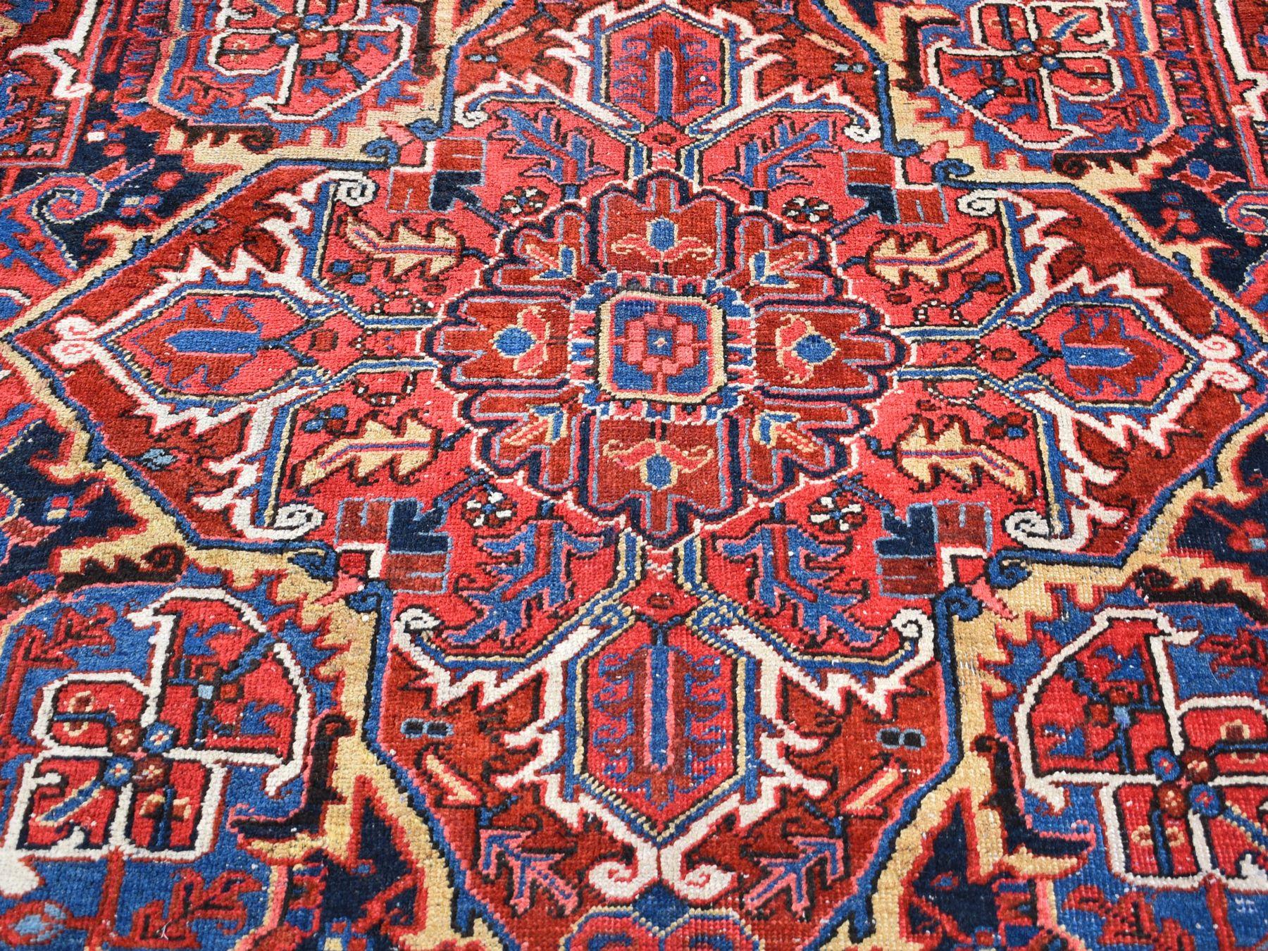 Red Antique Persian Heriz circa 1920, Good Condition Clean Hand Knotted  1