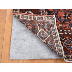 Red Antique Persian Heriz Hand Knotted Pure Wool Great Condition Cleaned Rug