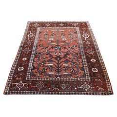 Roter antiker persischer Heriz-Teppich aus reiner Wolle, handgeknüpft, hervorragender Zustand