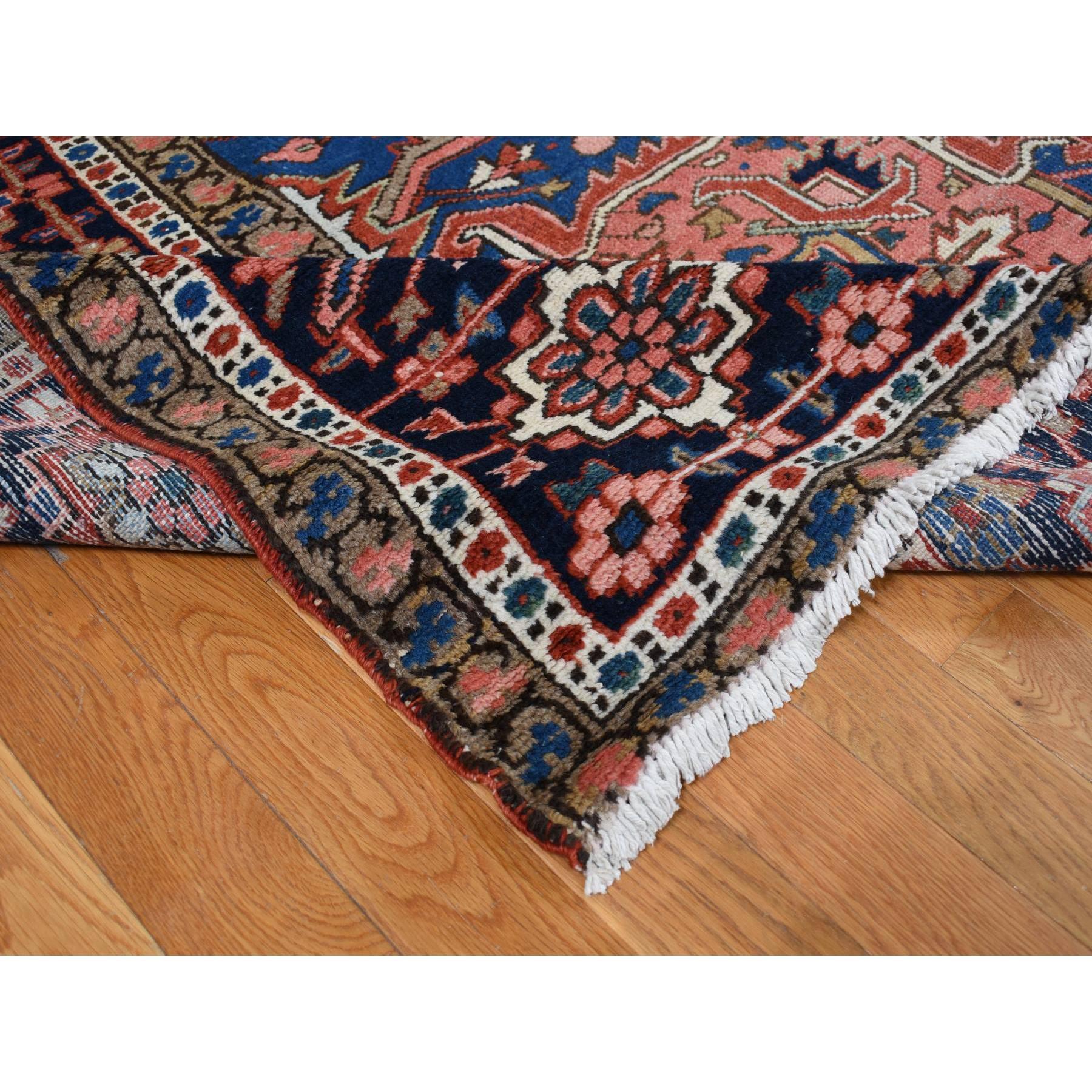 Early 20th Century Red Antique Persian Karajeh Heriz Pure Wool Hand Knotted Clean Oversized Rug For Sale
