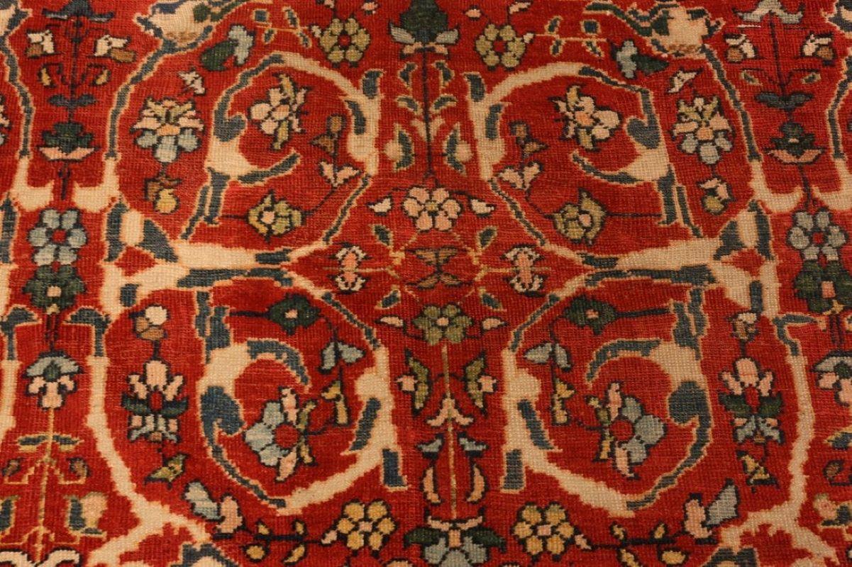 Red Antique Persian Mahal Sultanabad Rug In Fair Condition For Sale In Motley, MN