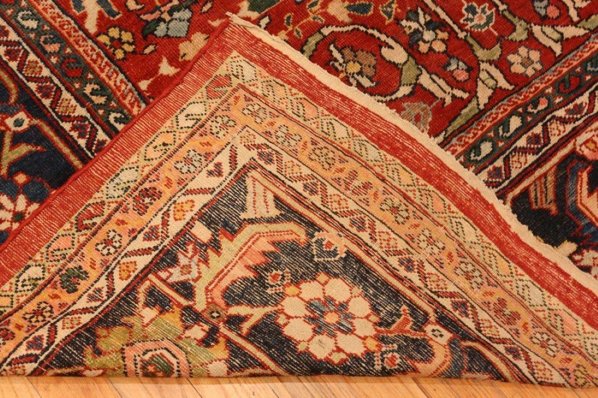 Wool Red Antique Persian Mahal Sultanabad Rug For Sale
