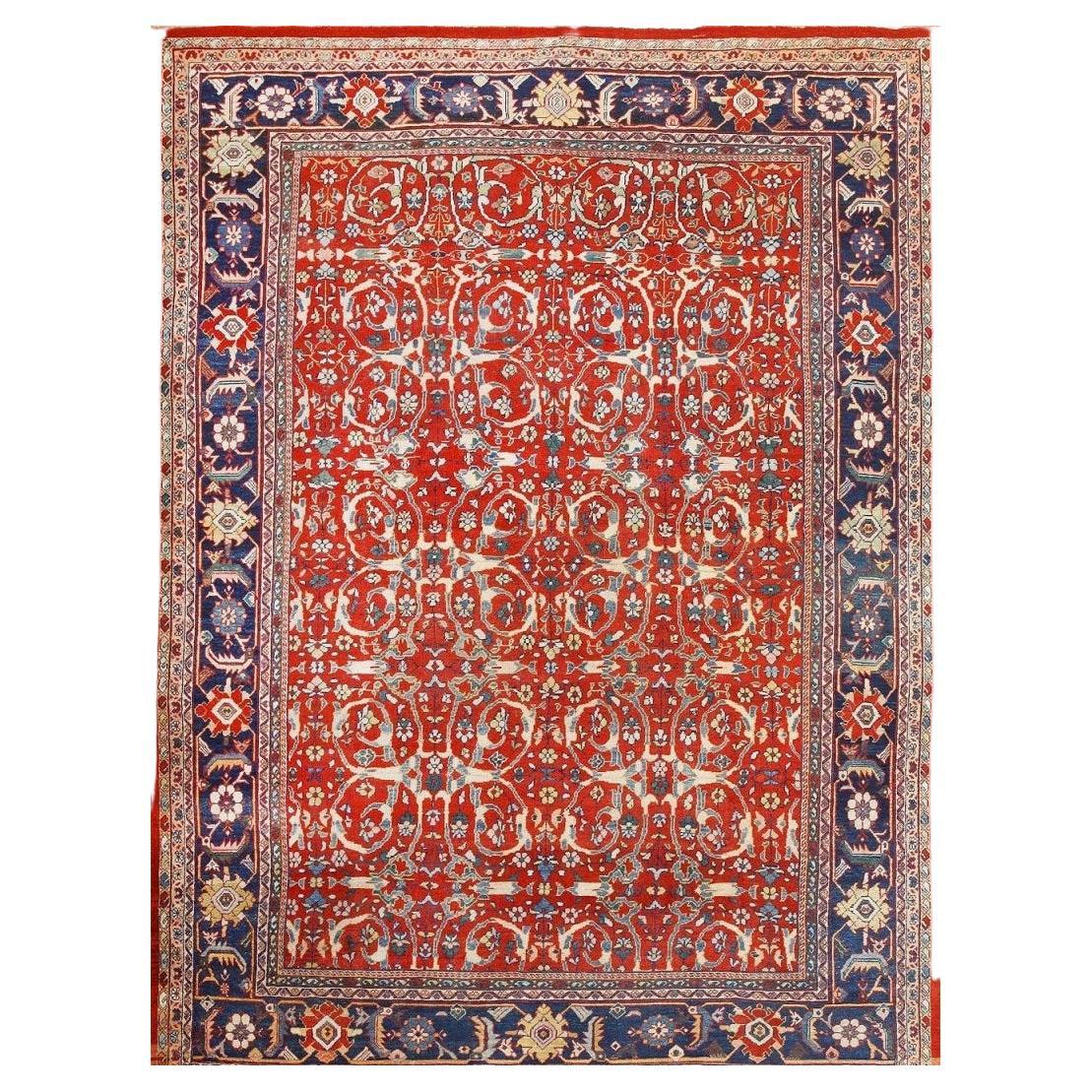 Red Antique Persian Mahal Sultanabad Rug For Sale