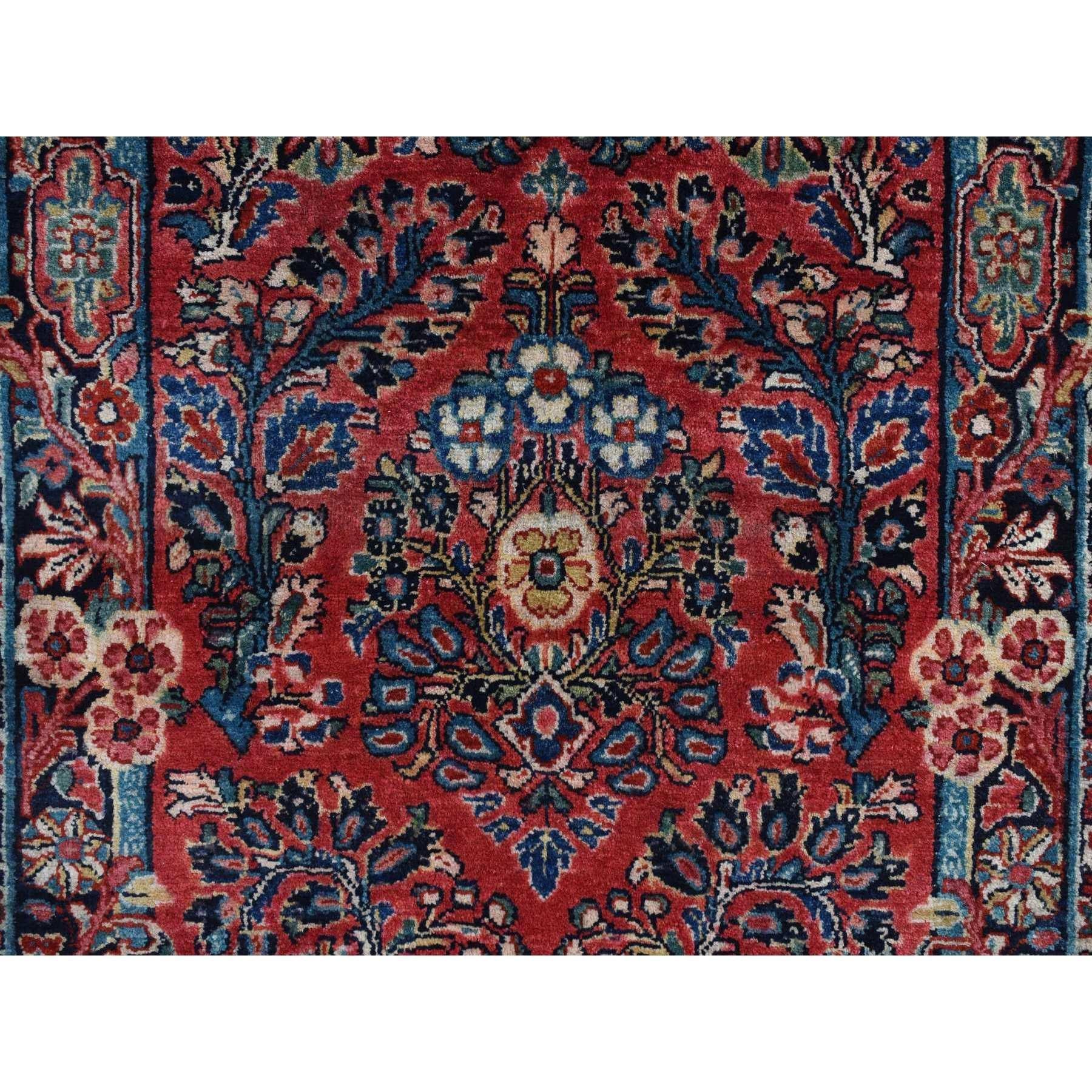 Red Antique Persian Saroogh Hand Knotted Wool Cleaned XL Runner Rug 2'6
