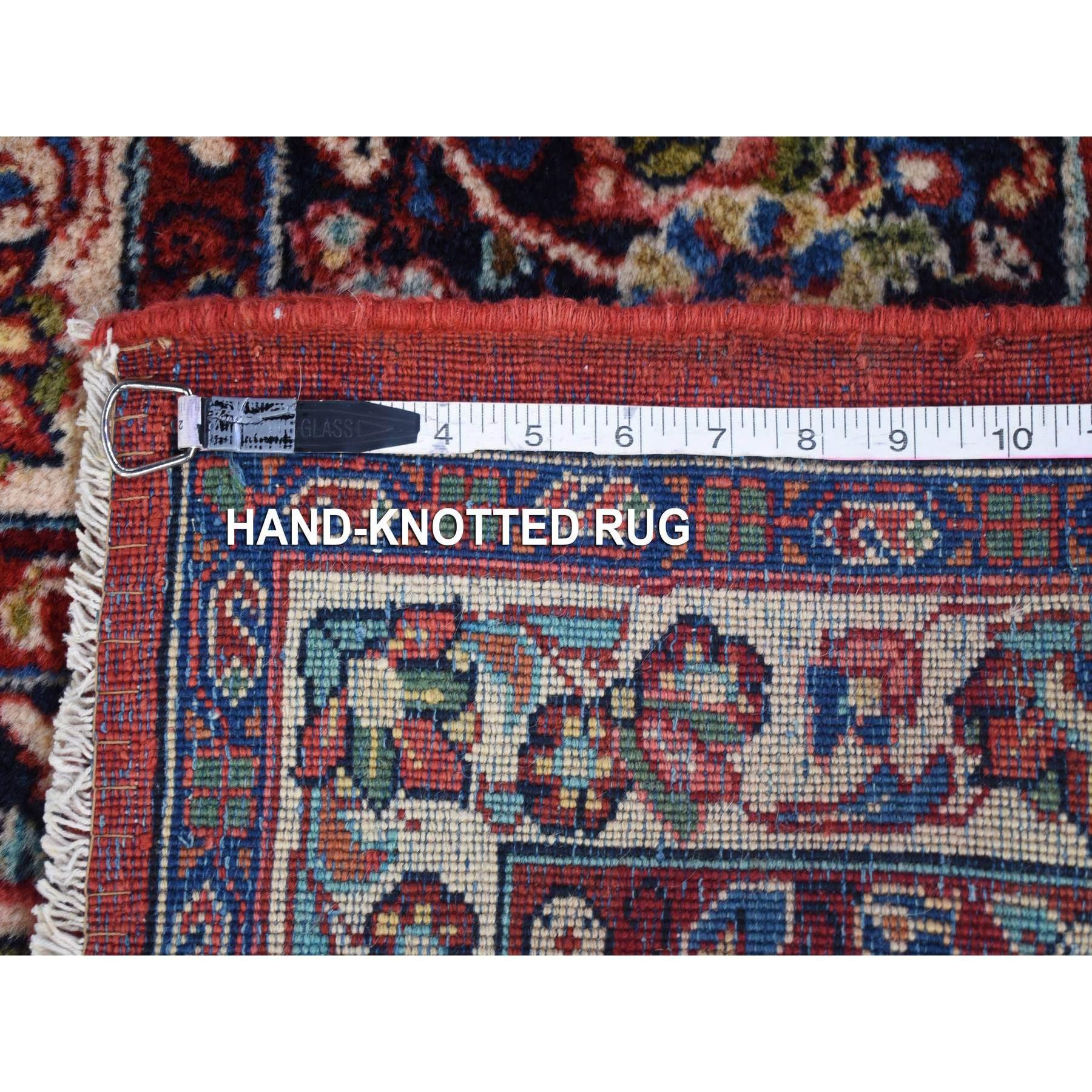 Red Antique Persian Sarouk Full Pile Hand Full Pile Hand Knotted Pure Wool Rug For Sale 4