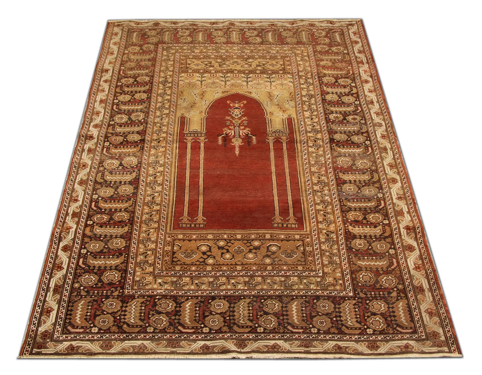 This design of the Turkish carpets is most distinctive and is known as prayer designs for over a thousand years. One can find the connotation of the design back to ancient, where the architectural plan was coined and implemented by designers for the