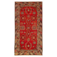 Red Antique Samarkand Handmade Allover Motif Wool Rug