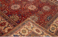 Red Antique Sultanabad Handmade Persian Wool Rug with Allover Motif
