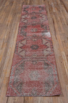 Red Antique Tribal Oushak Runner