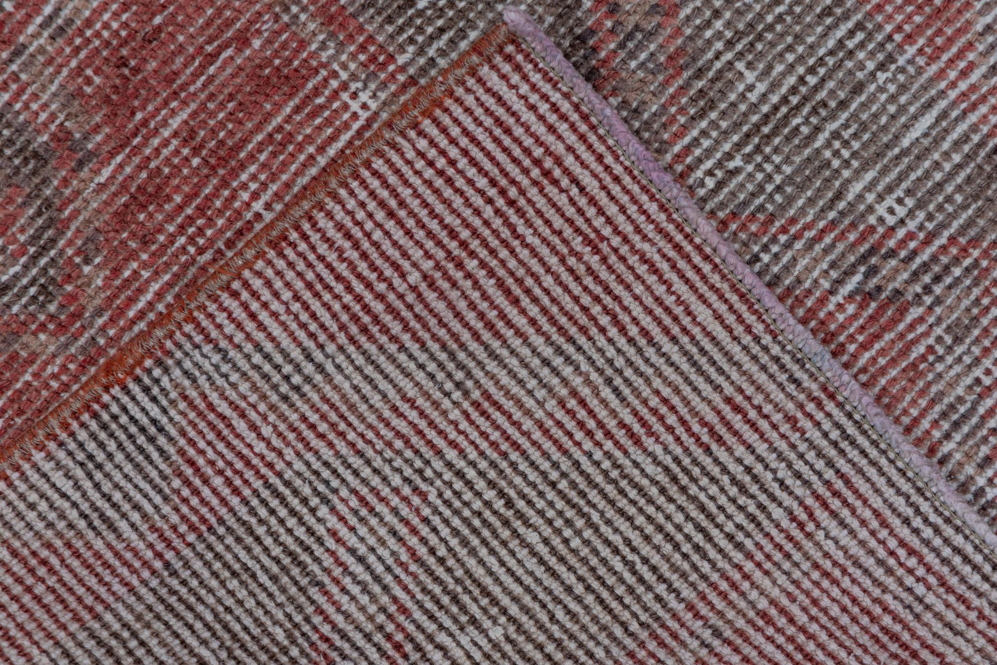 Red Antique Tribal Oushak Runner For Sale 1