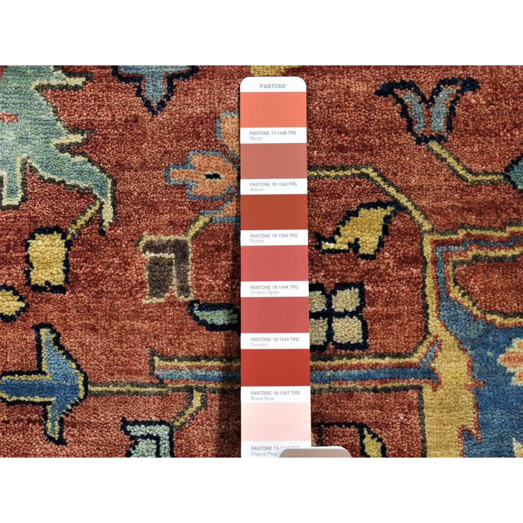 Roter, antiker, handgeknüpfter, übergroßer Heriz Re-Creation-Teppich aus reiner Wolle in Übergröße 12' x 14'10