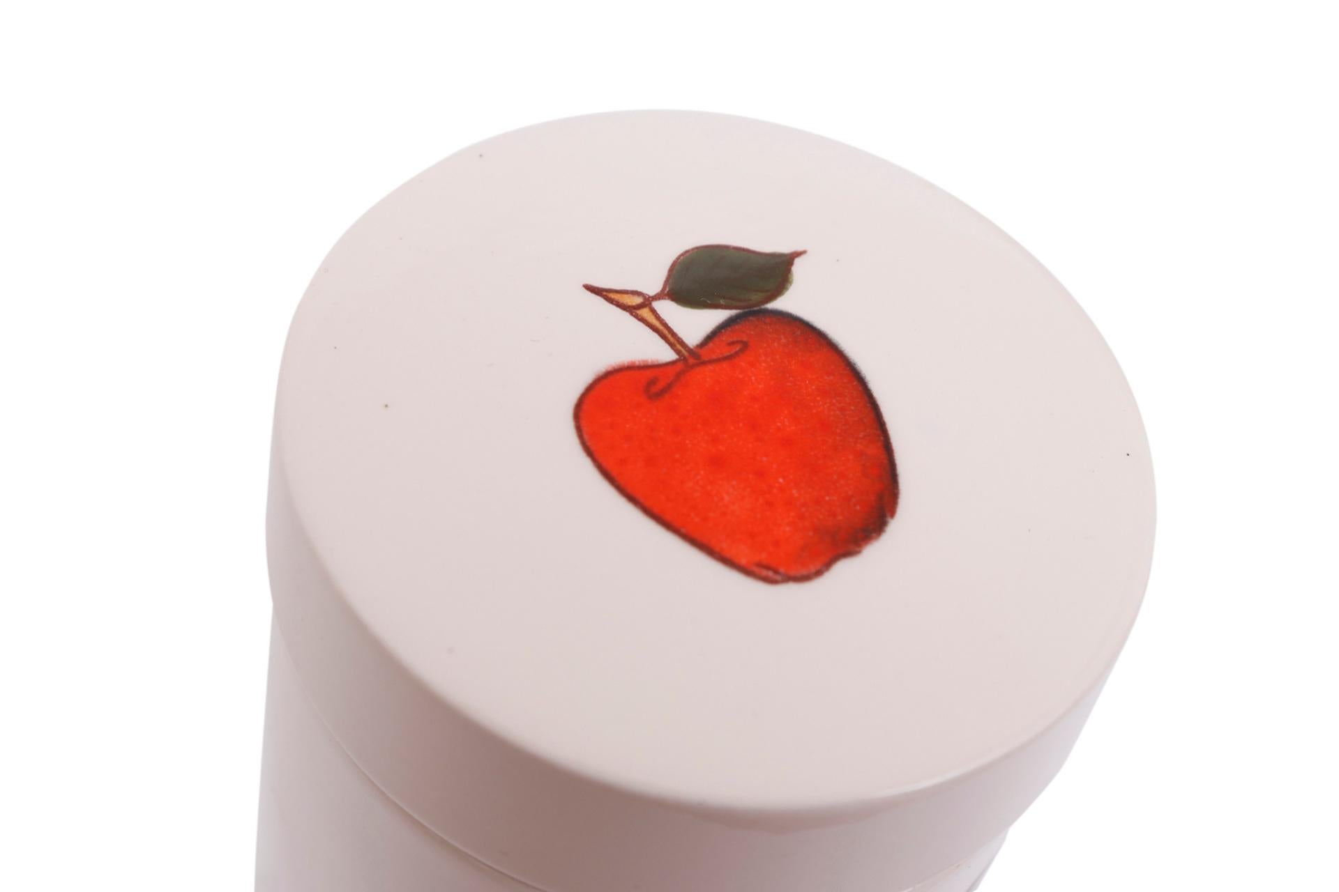 Rustic Red Apple Ceramic Spice Jars, Set of 6 For Sale