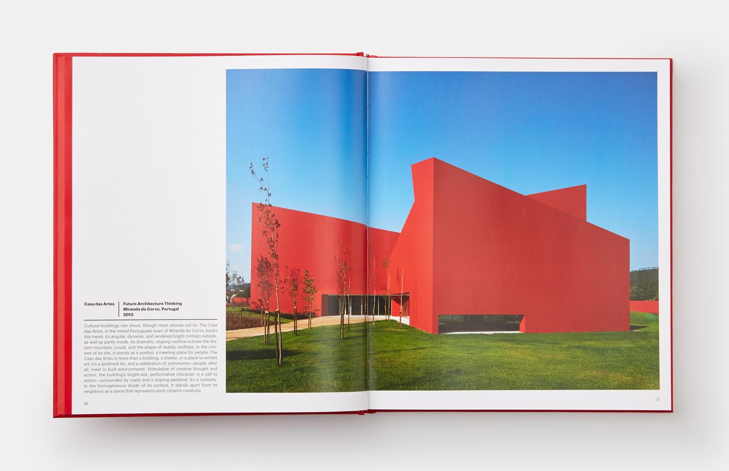 red architecture in monochrome