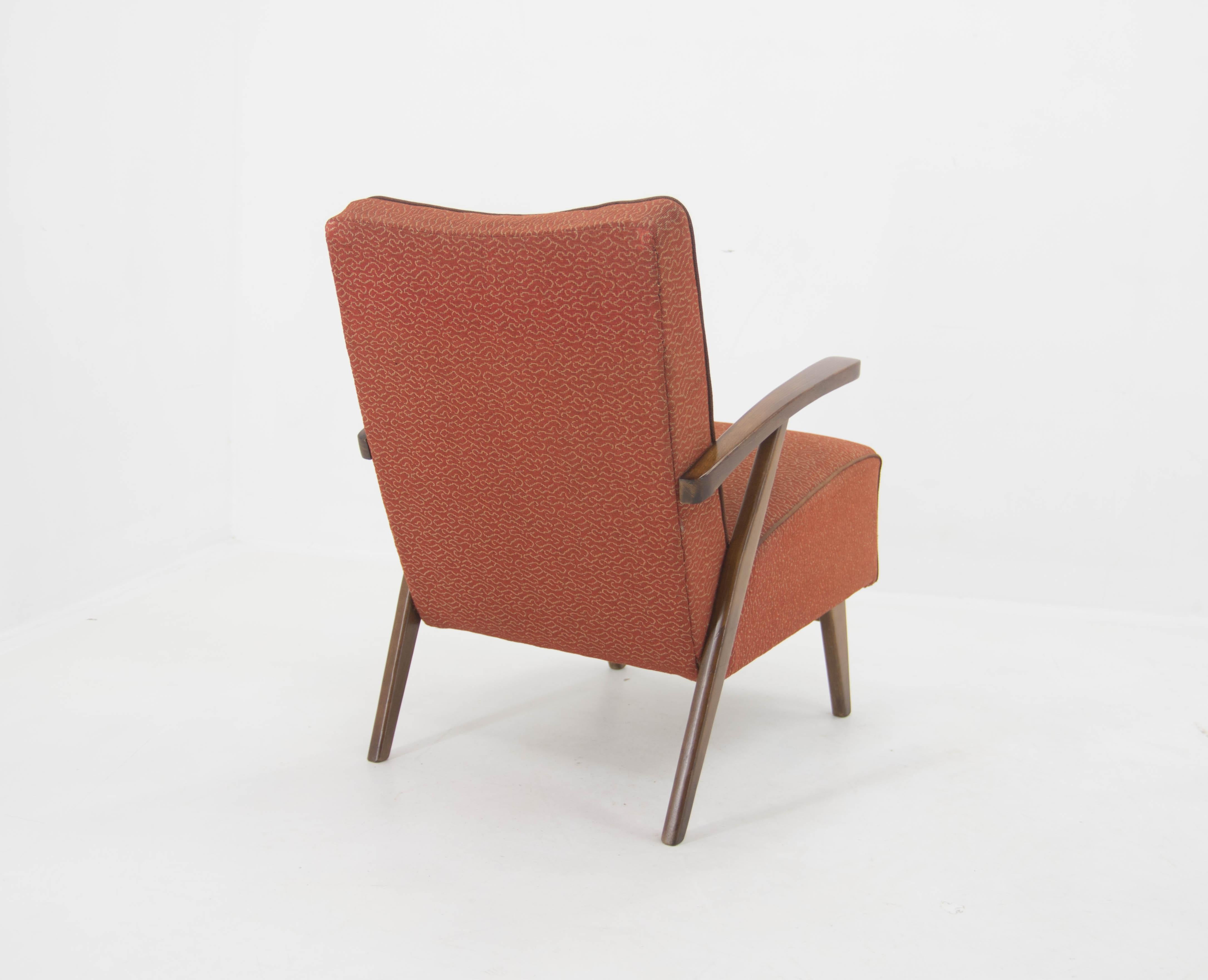 Mid-20th Century Red Armchair, 1960s, Czechoslovakia For Sale