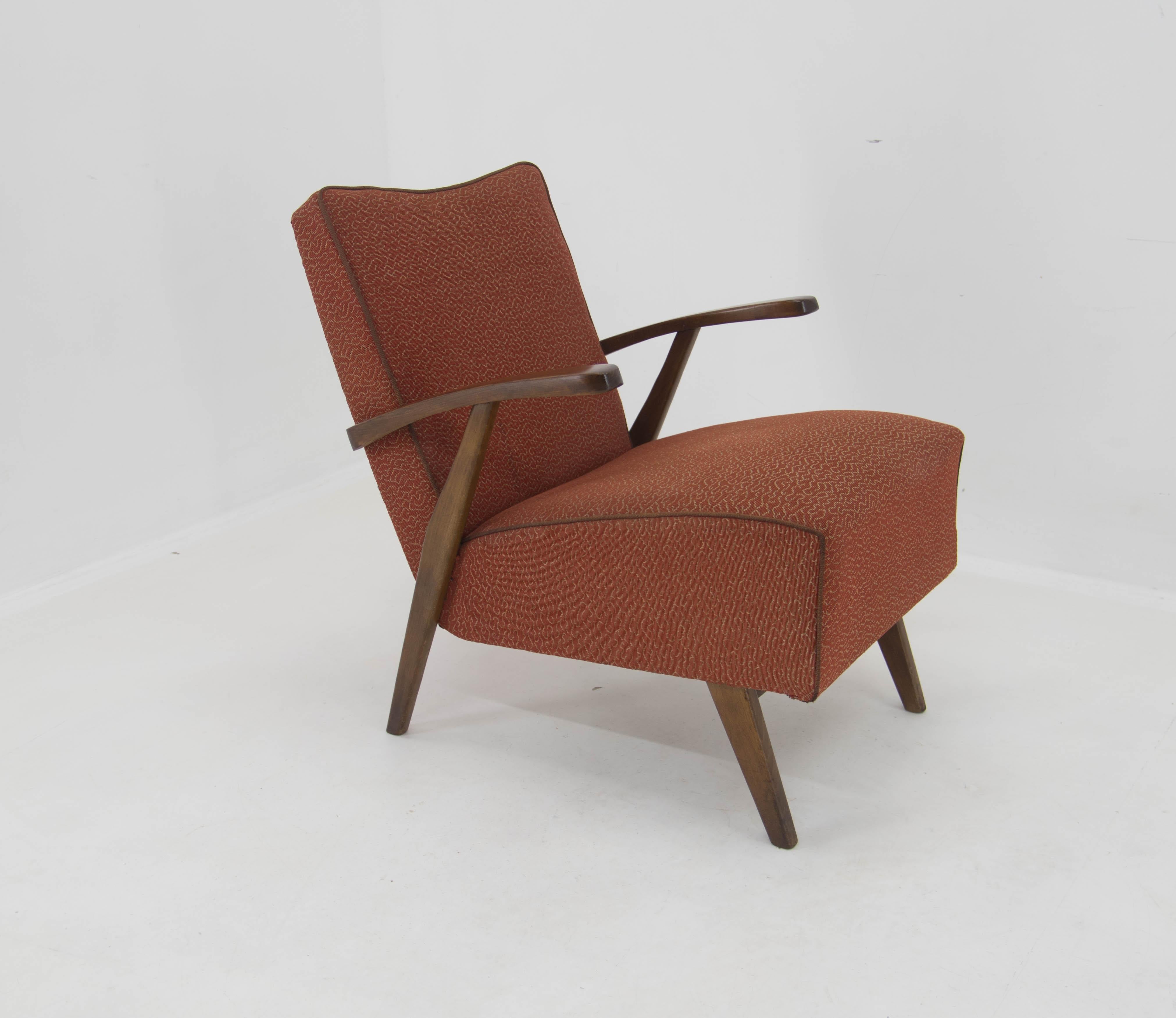 Red Armchair, 1960s, Czechoslovakia For Sale 1