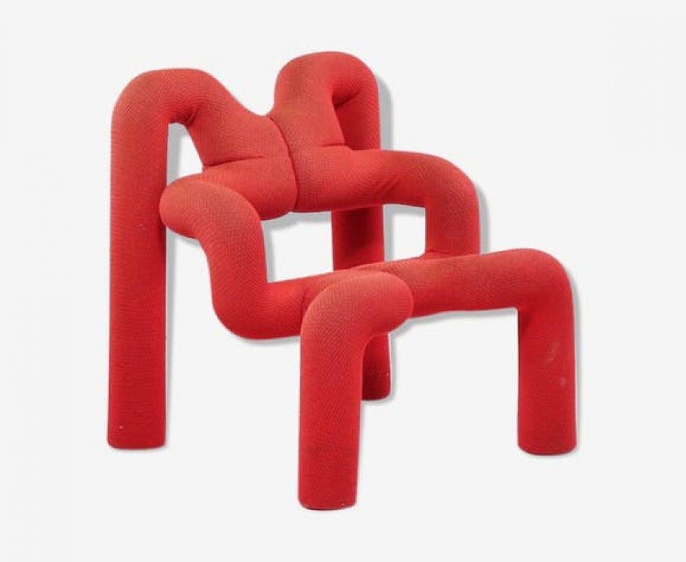 Red Armchair “Extreme”, Terje Ekstrøm - 1960s In Good Condition For Sale In Paris, FR
