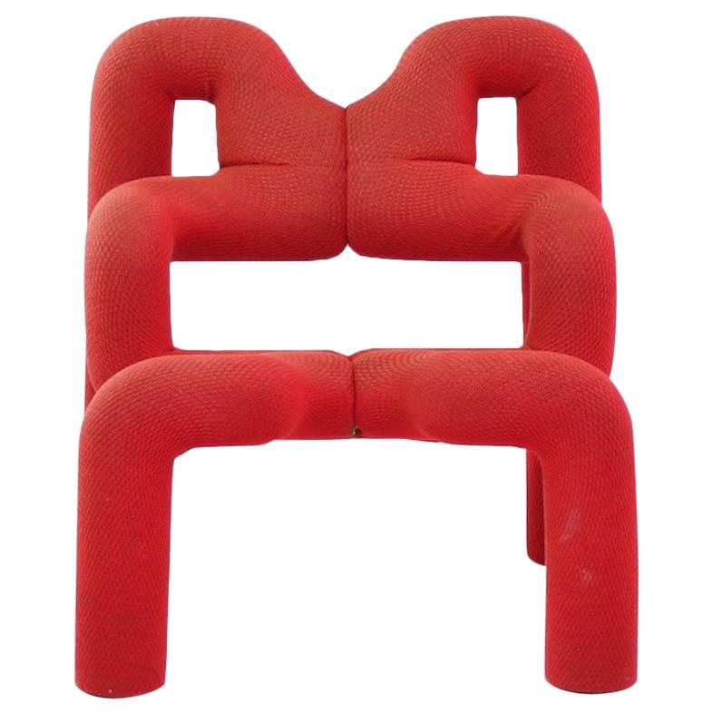Red Armchair “Extreme”, Terje Ekstrøm - 1960s For Sale