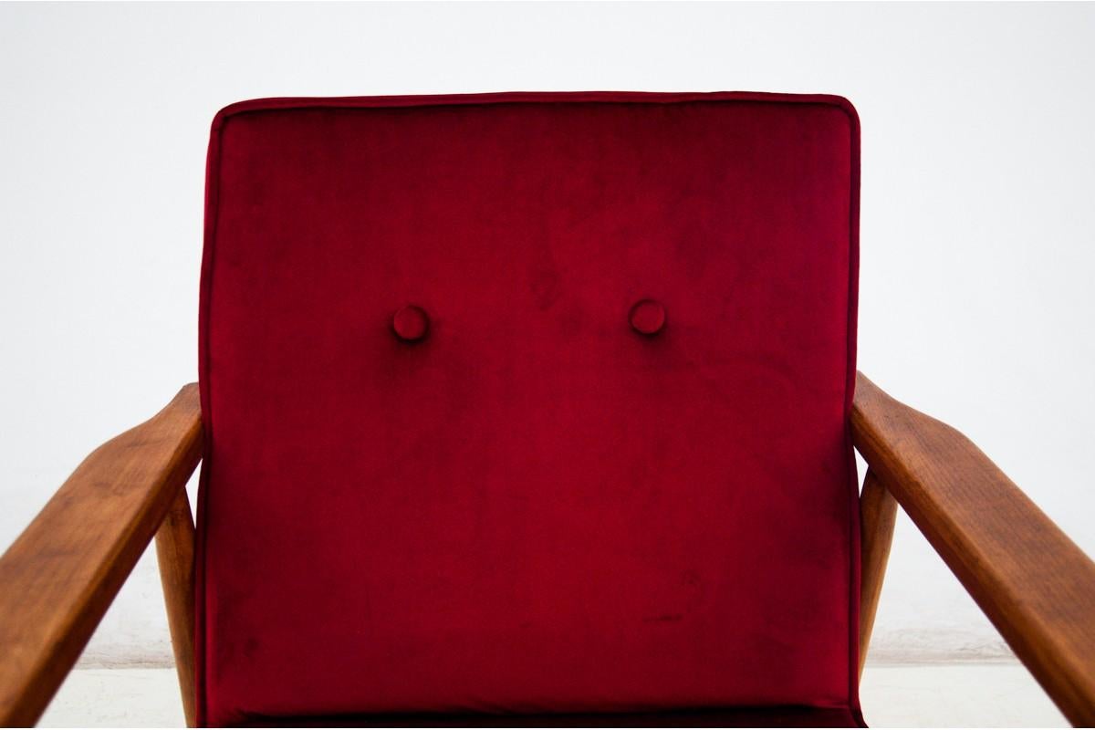 Red Armchair with Footrest, Poland, 1960s 1