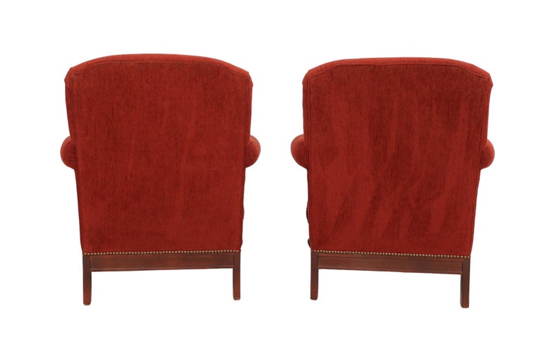 Red Armchairs by Thomasville, Pair For Sale at 1stDibs