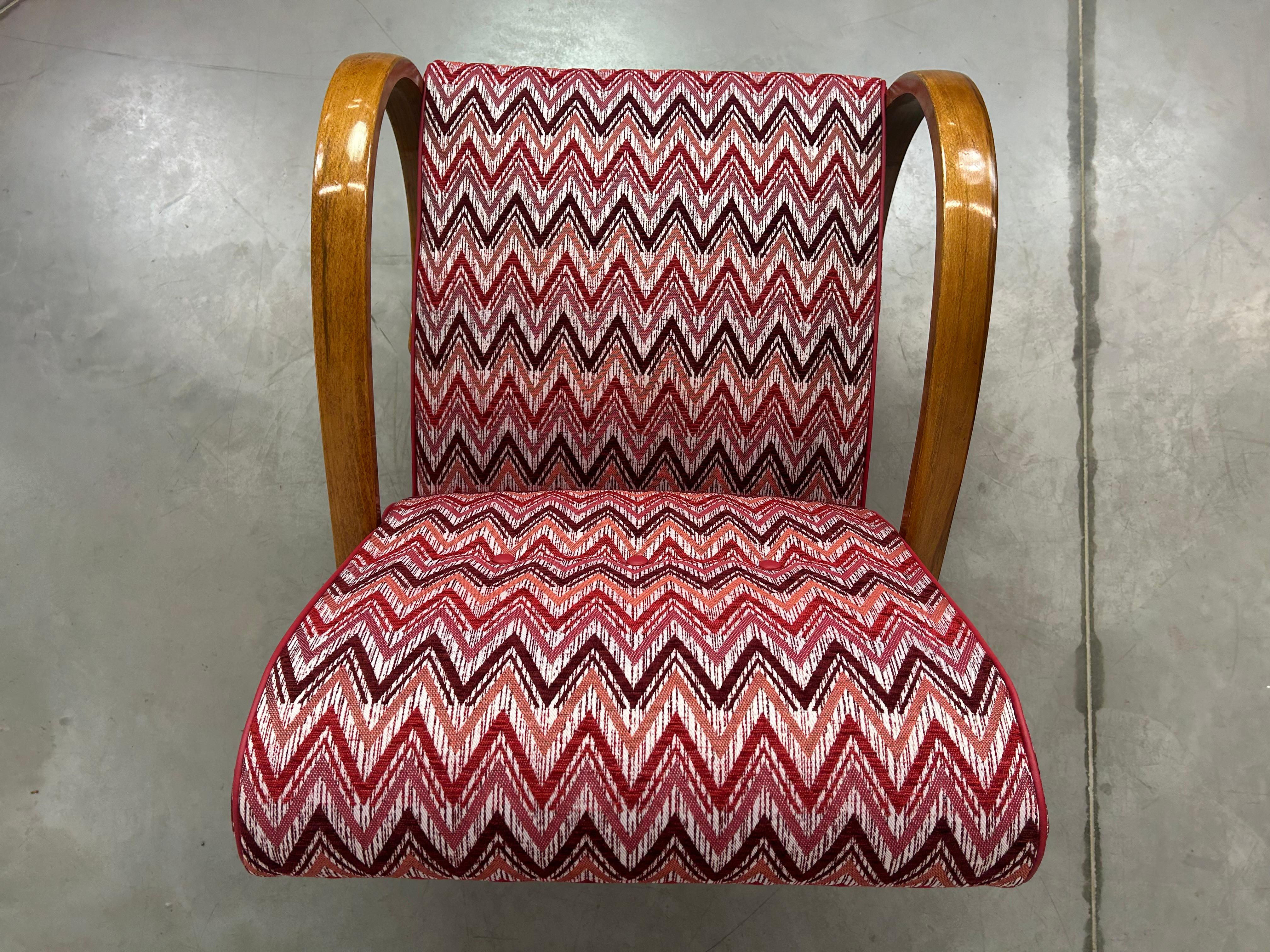 Poltrone art déco rosse di Jindřich Halabala 1