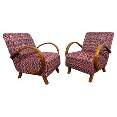 Poltrone art déco rosse di Jindřich Halabala