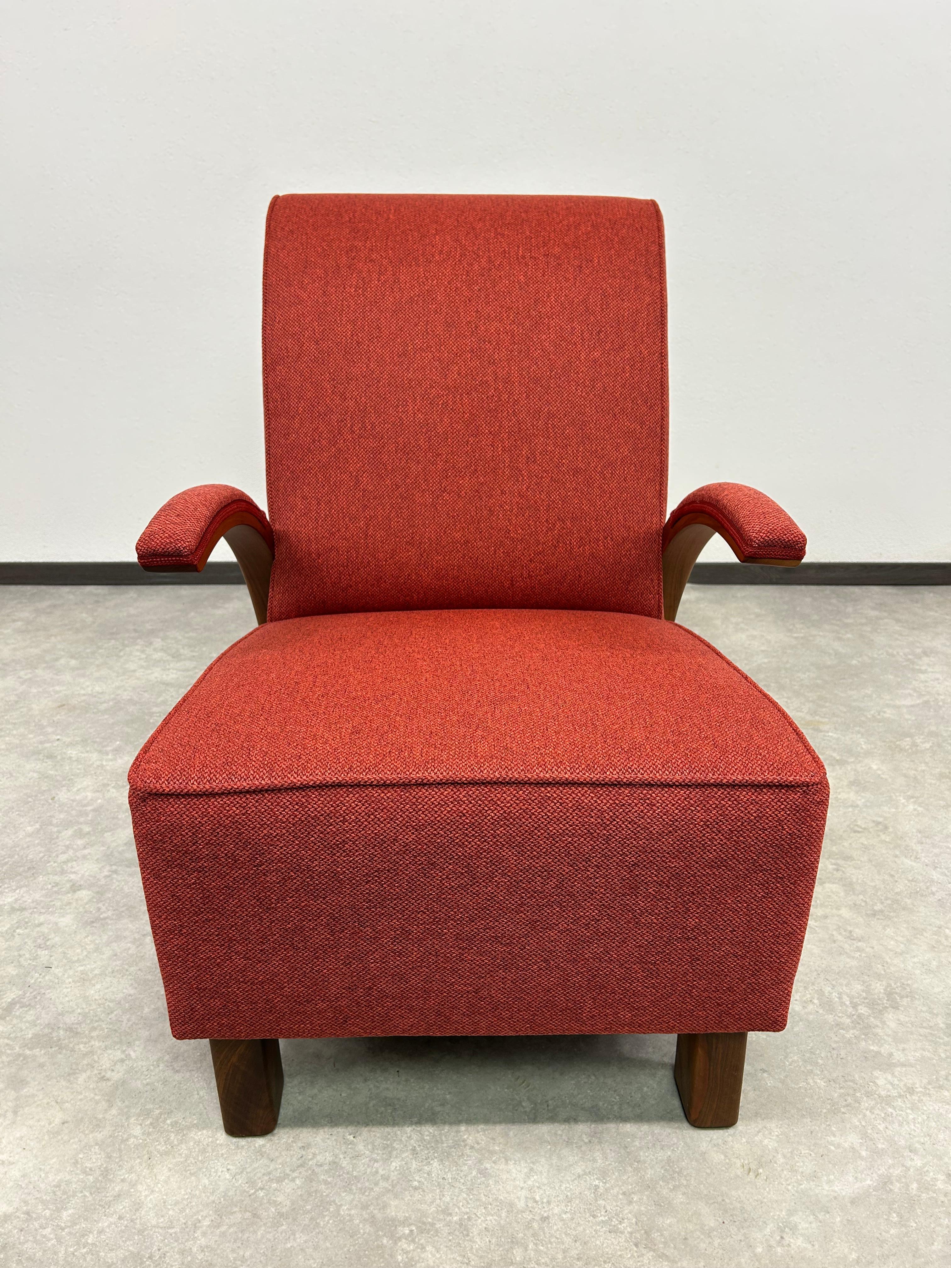 Rote Art-déco-Sessel im Angebot 5