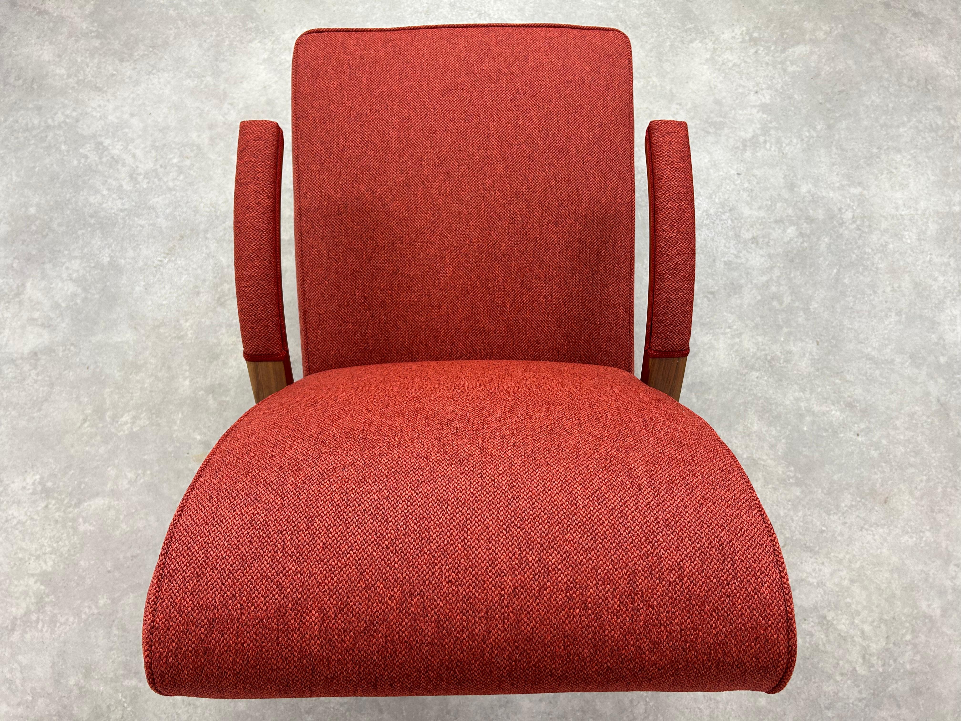 Rote Art-déco-Sessel im Angebot 6