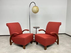 Red art deco lounge chairs