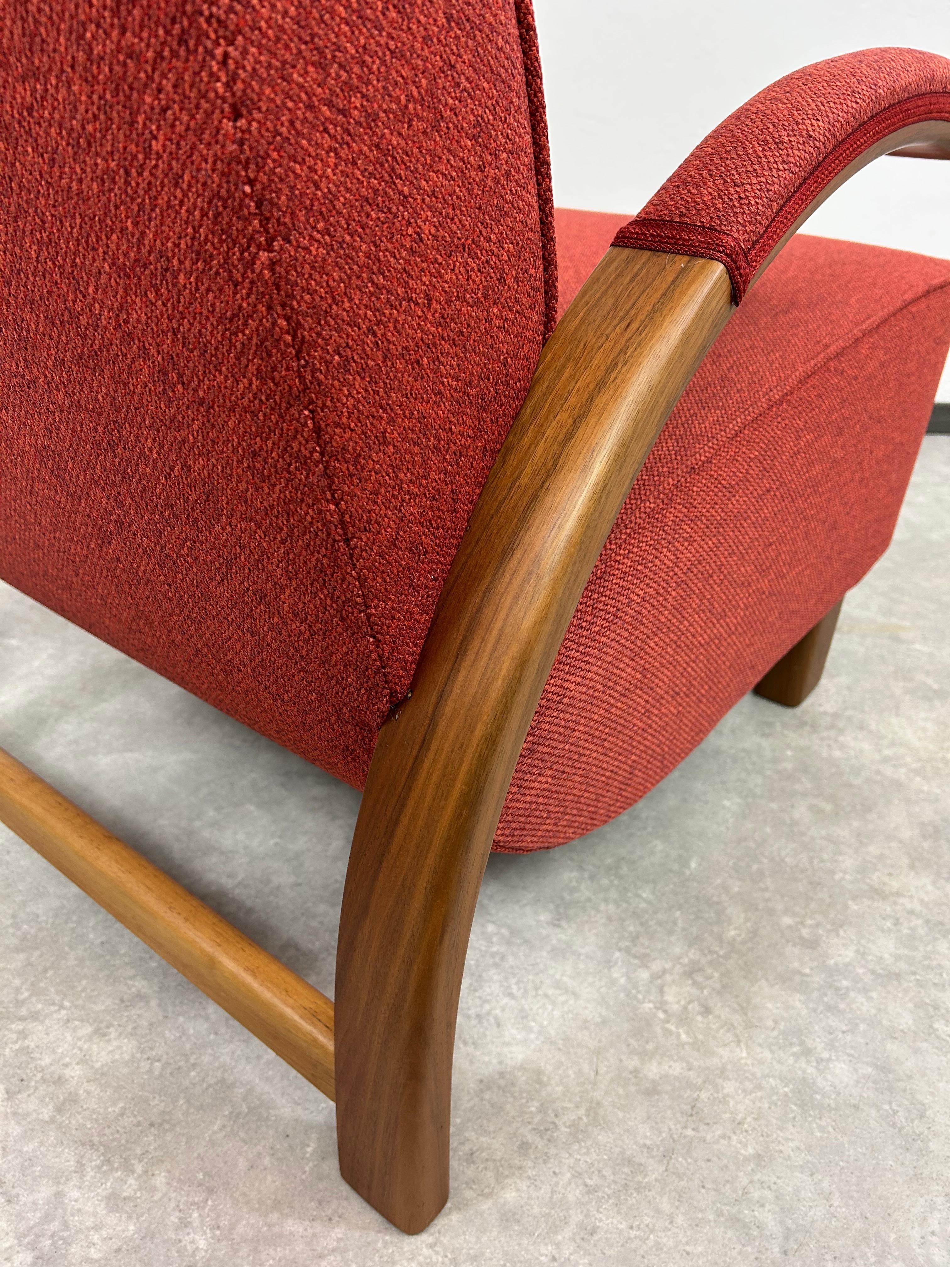 Rote Art-déco-Sessel (Mitte des 20. Jahrhunderts) im Angebot