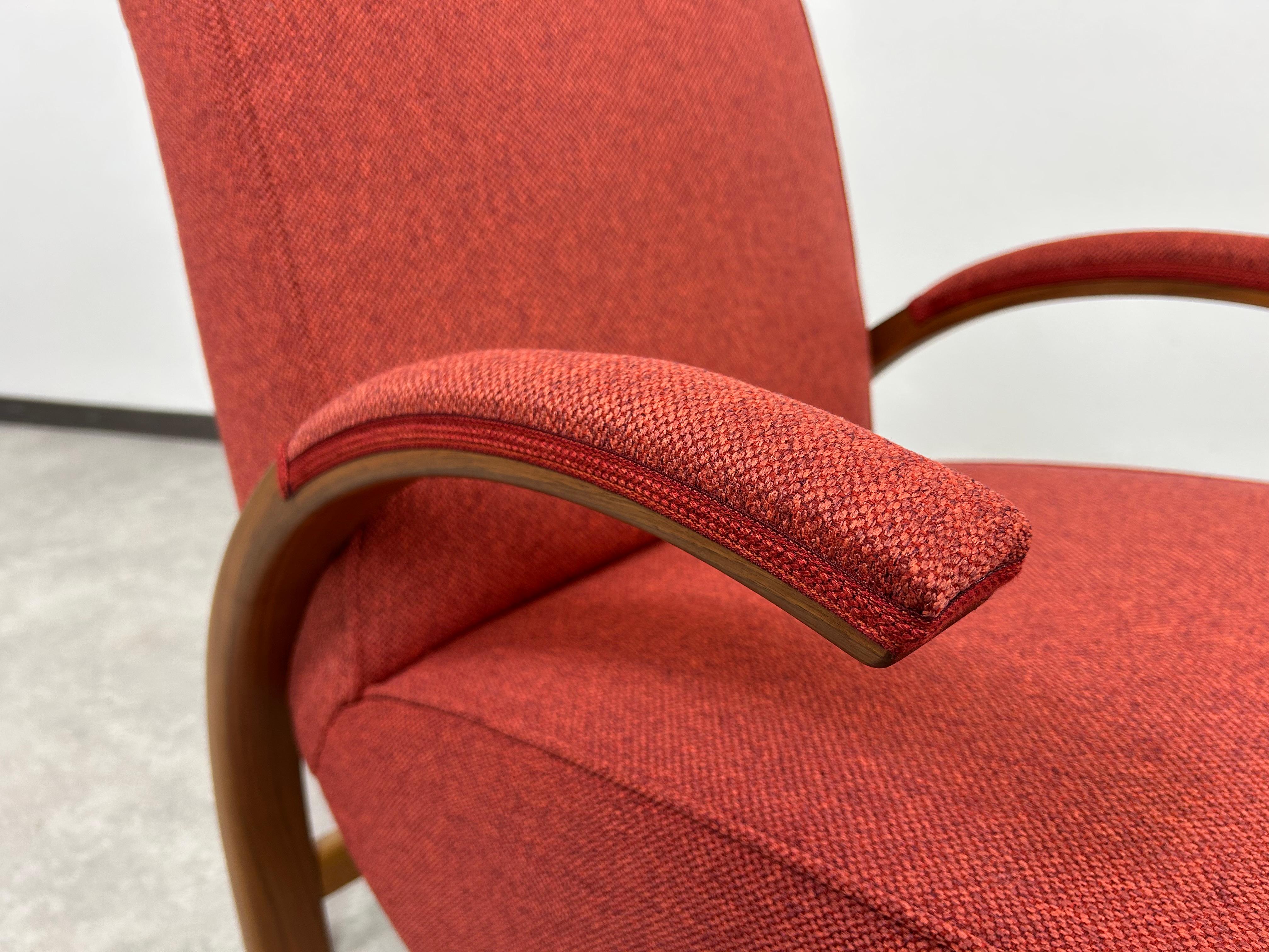 Rote Art-déco-Sessel im Angebot 1