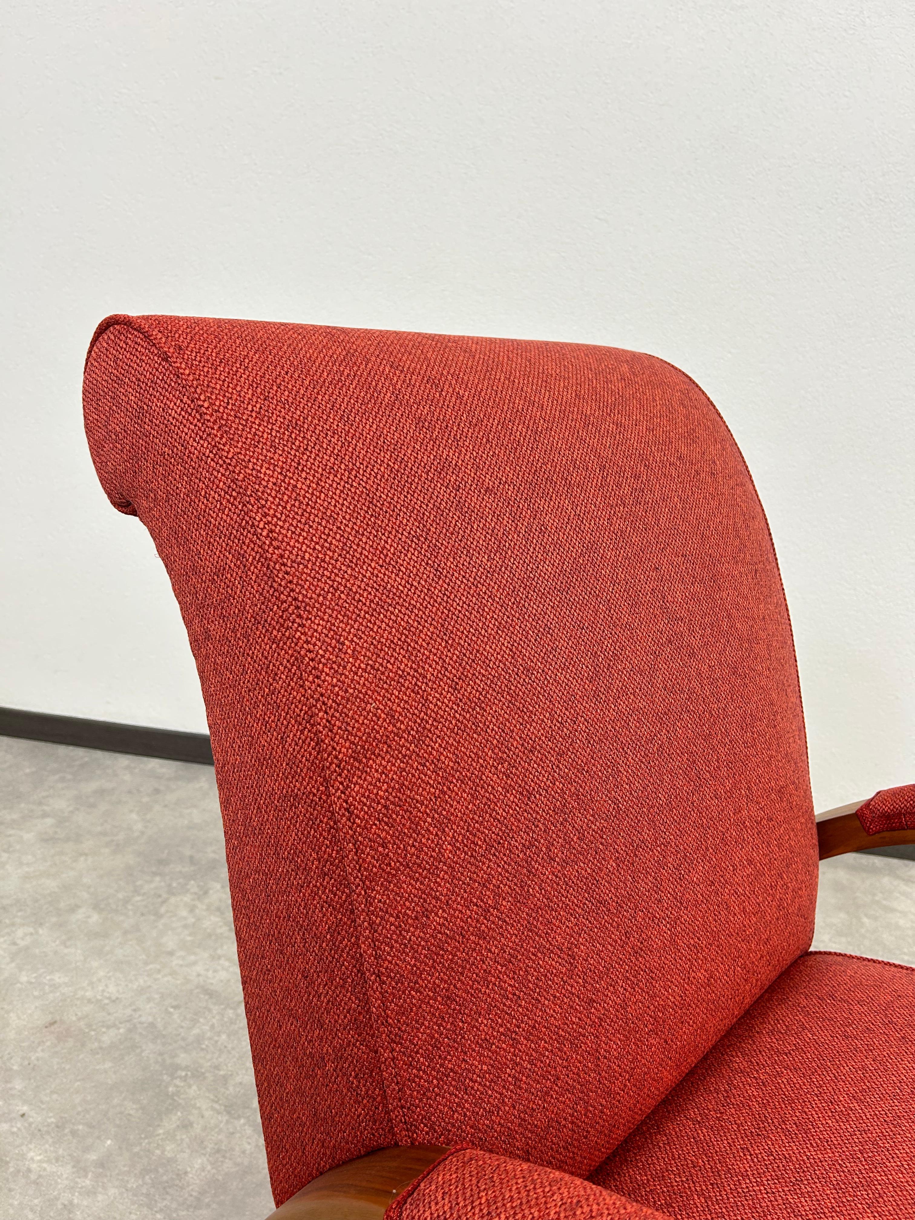 Rote Art-déco-Sessel im Angebot 2