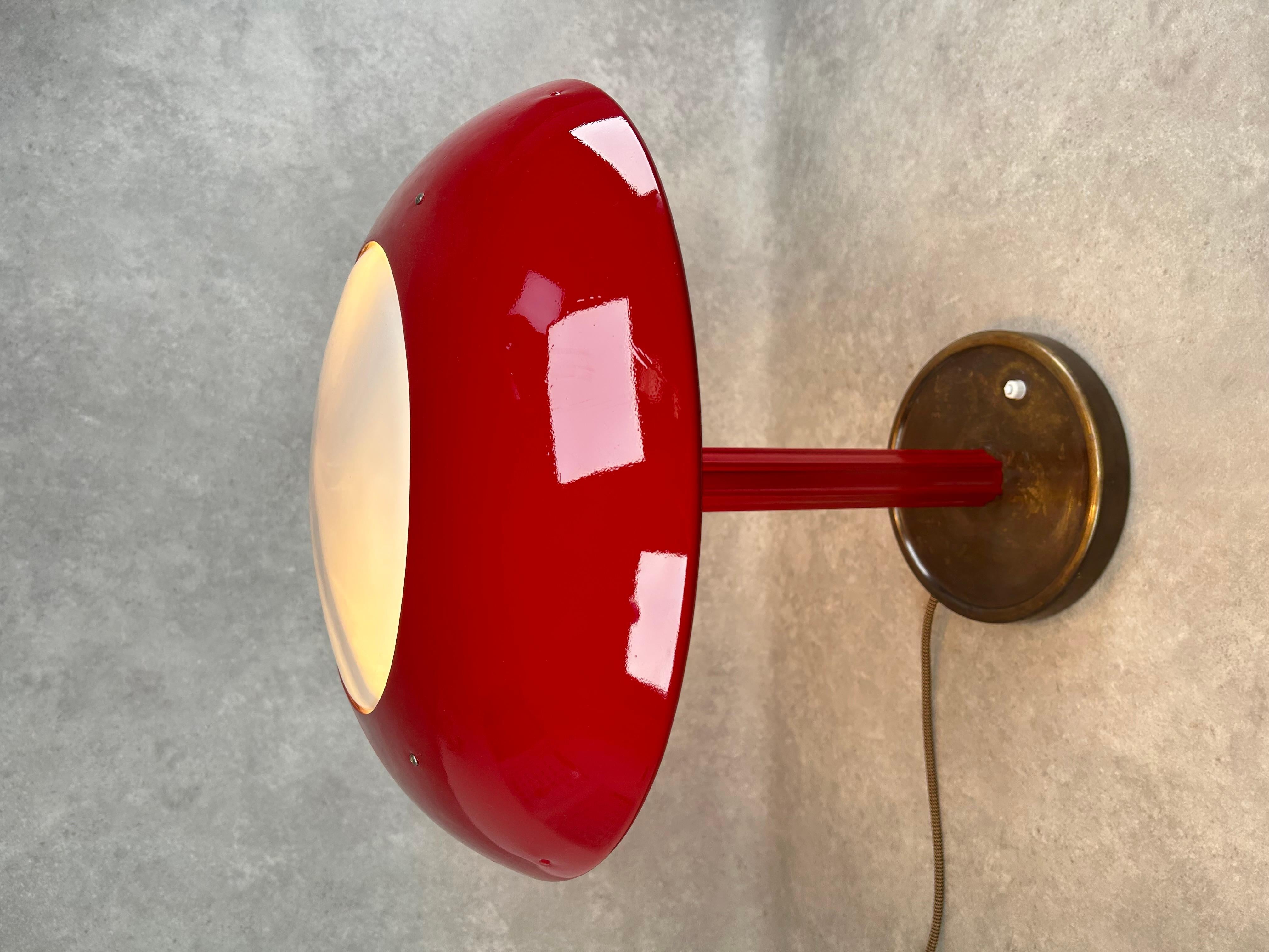 Lámpara de escritorio seta roja art déco en venta 1