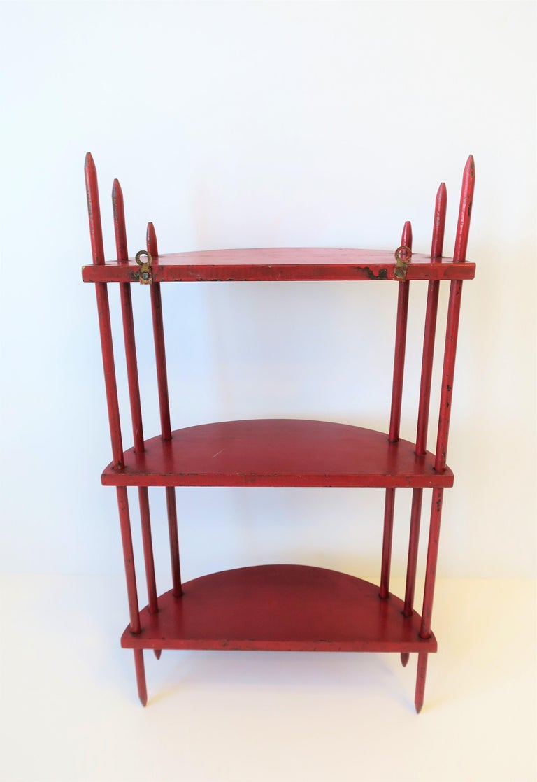 Red Art Deco Period Wall Shelf For Sale at 1stdibs