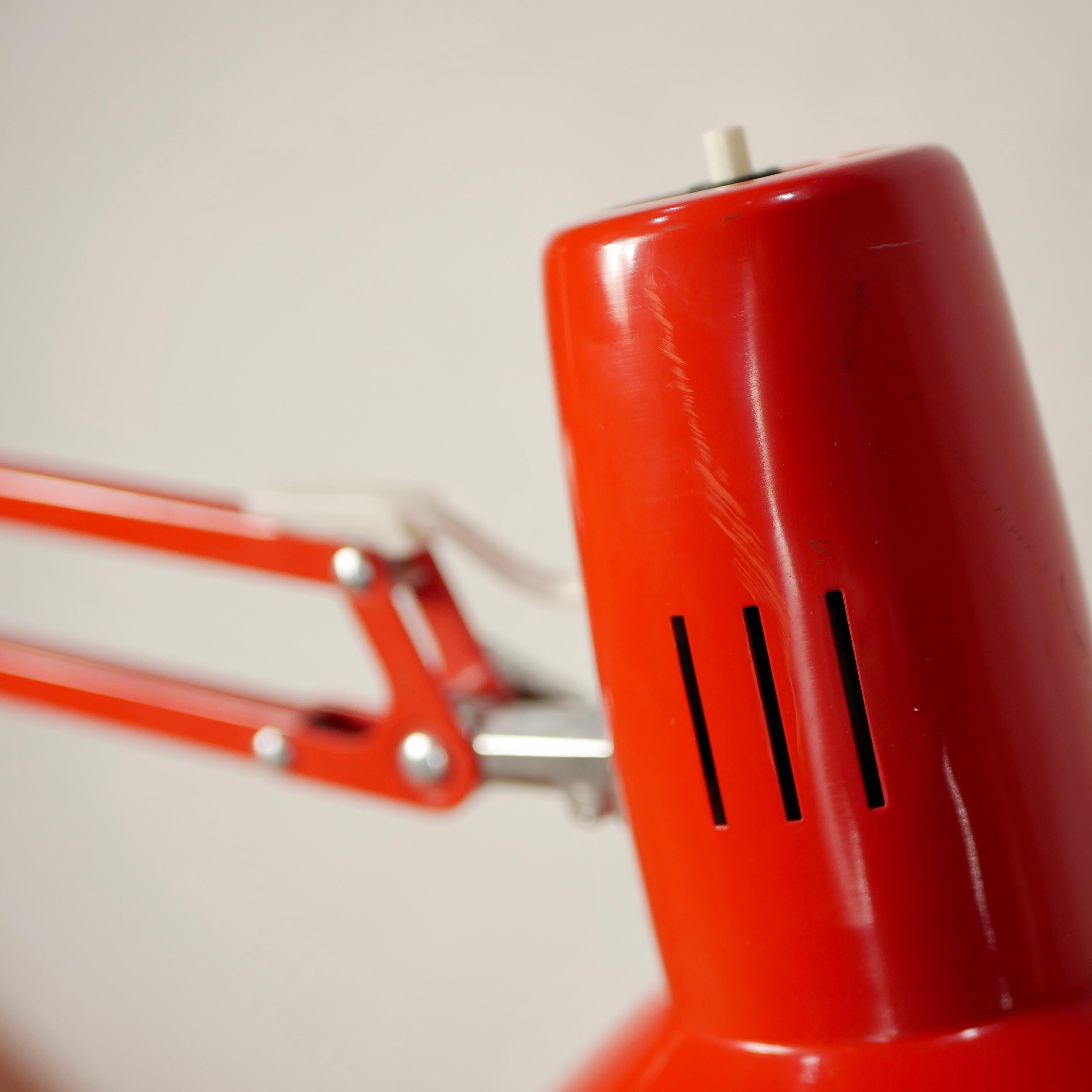 Red Articulated Desk Lamp by Ledu, Made in, France 1