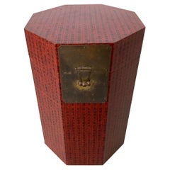 Retro Red Asian Octagonal Box Cocktail Table