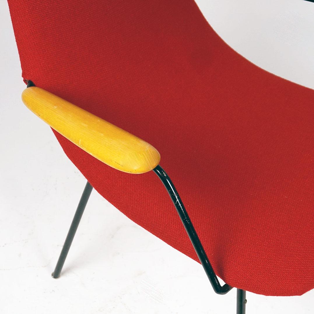Red Austrian Midcentury Lounge or Cocktail Armchair For Sale 3