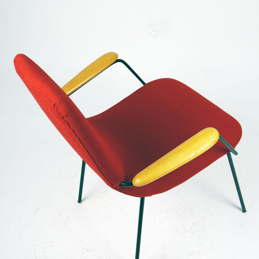 Mid-Century Modern Red Austrian Midcentury Lounge or Cocktail Armchair For Sale