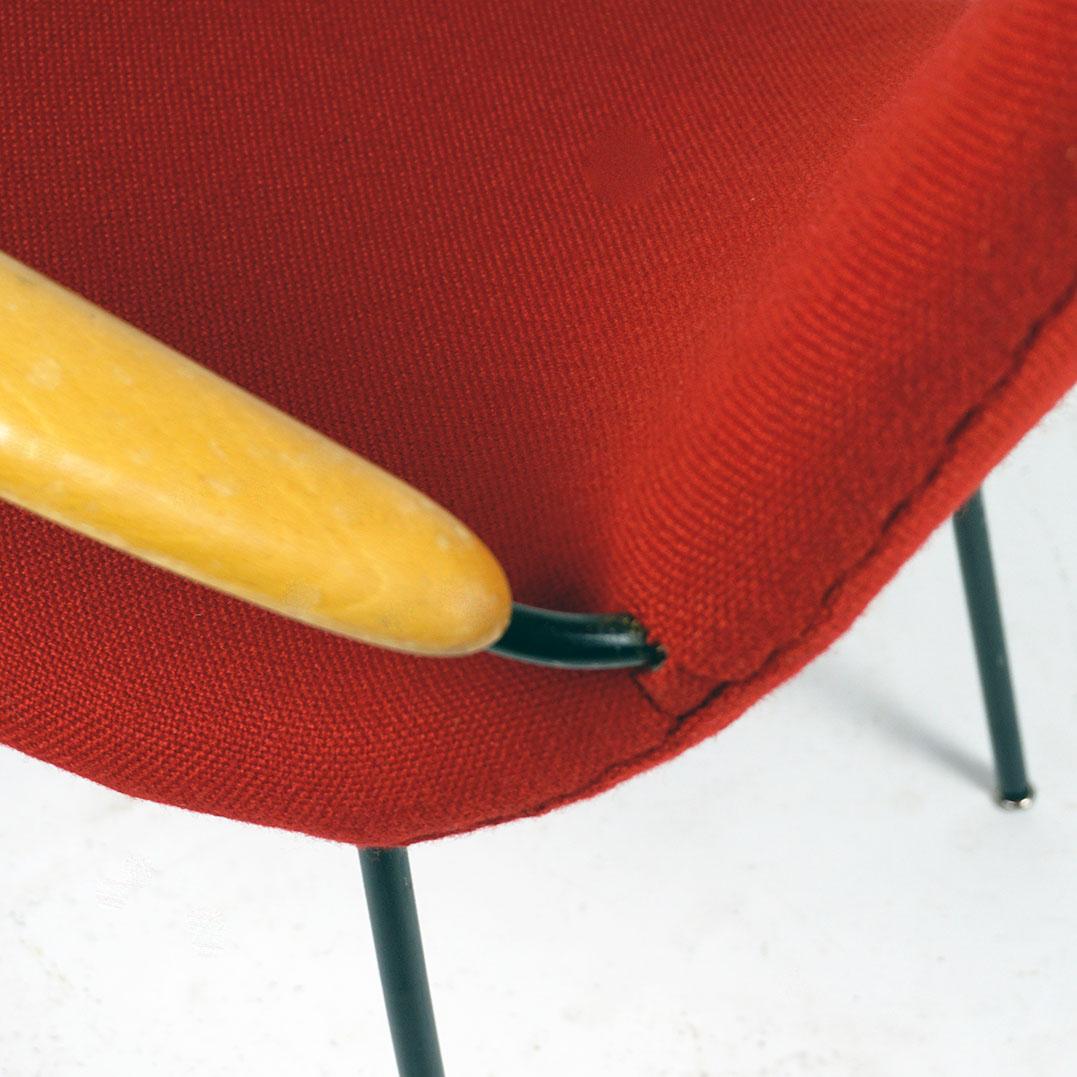 Mid-20th Century Red Austrian Midcentury Lounge or Cocktail Armchair For Sale