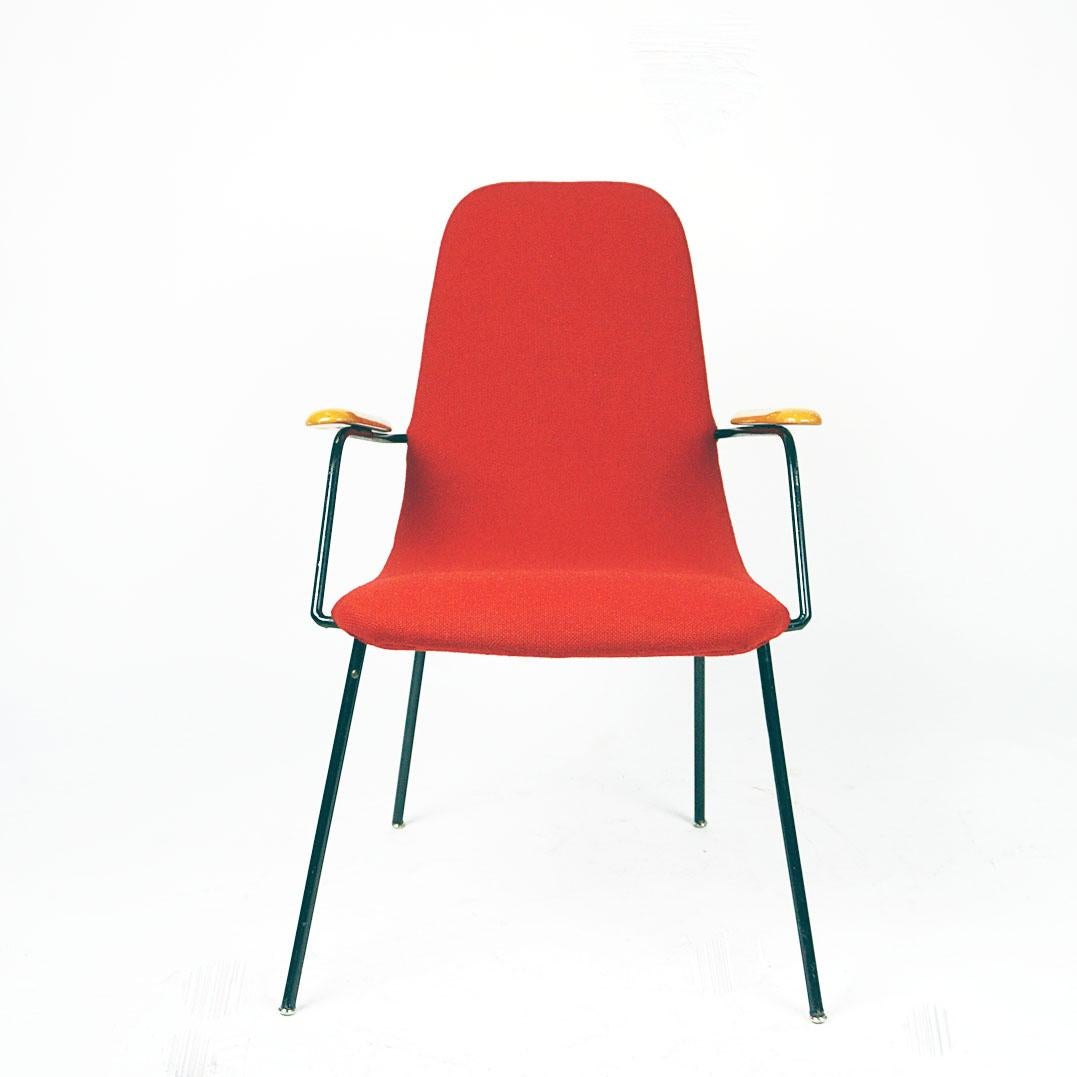 Red Austrian Midcentury Lounge or Cocktail Armchair For Sale 1