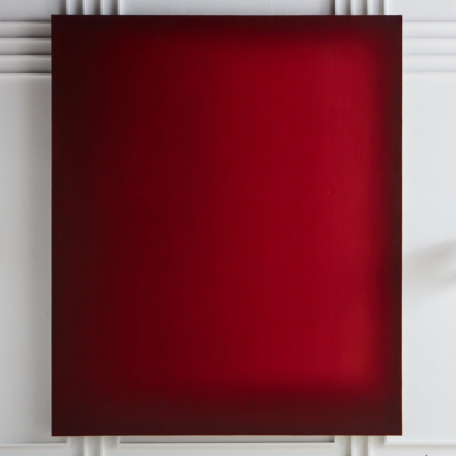 A monumental acrylic painting on canvas by American artist Marc Ross, 2003. This minimal abstract painting features an impressive gradation of red hues, giving it an astonishing sense of depth. Signed, dated and titled en verso. Presented unframed.