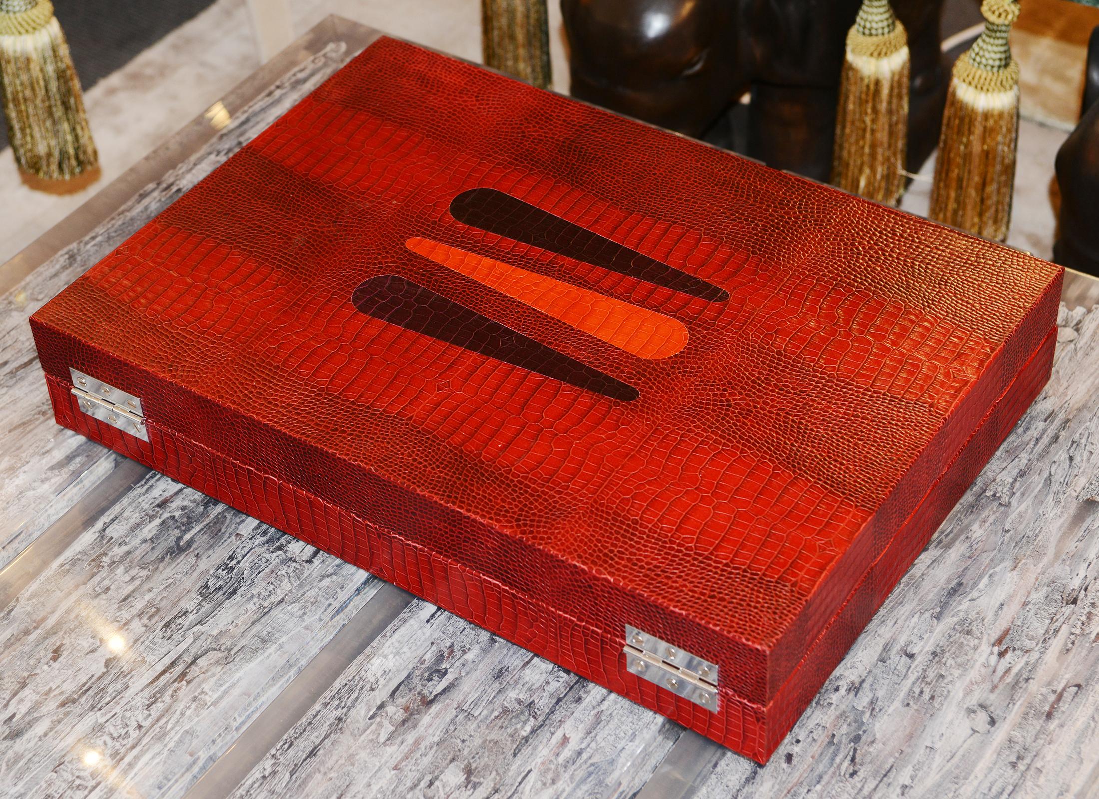 French Red Backgammon For Sale