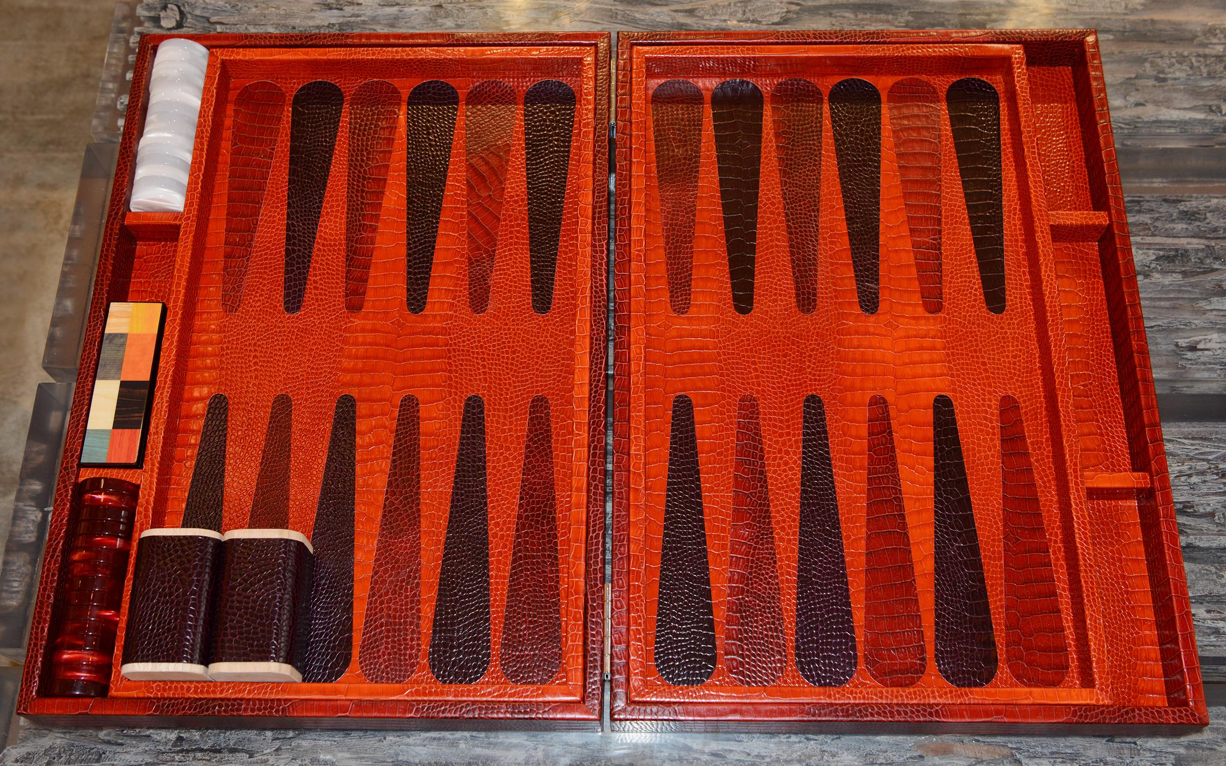 Red Backgammon In New Condition For Sale In Paris, FR