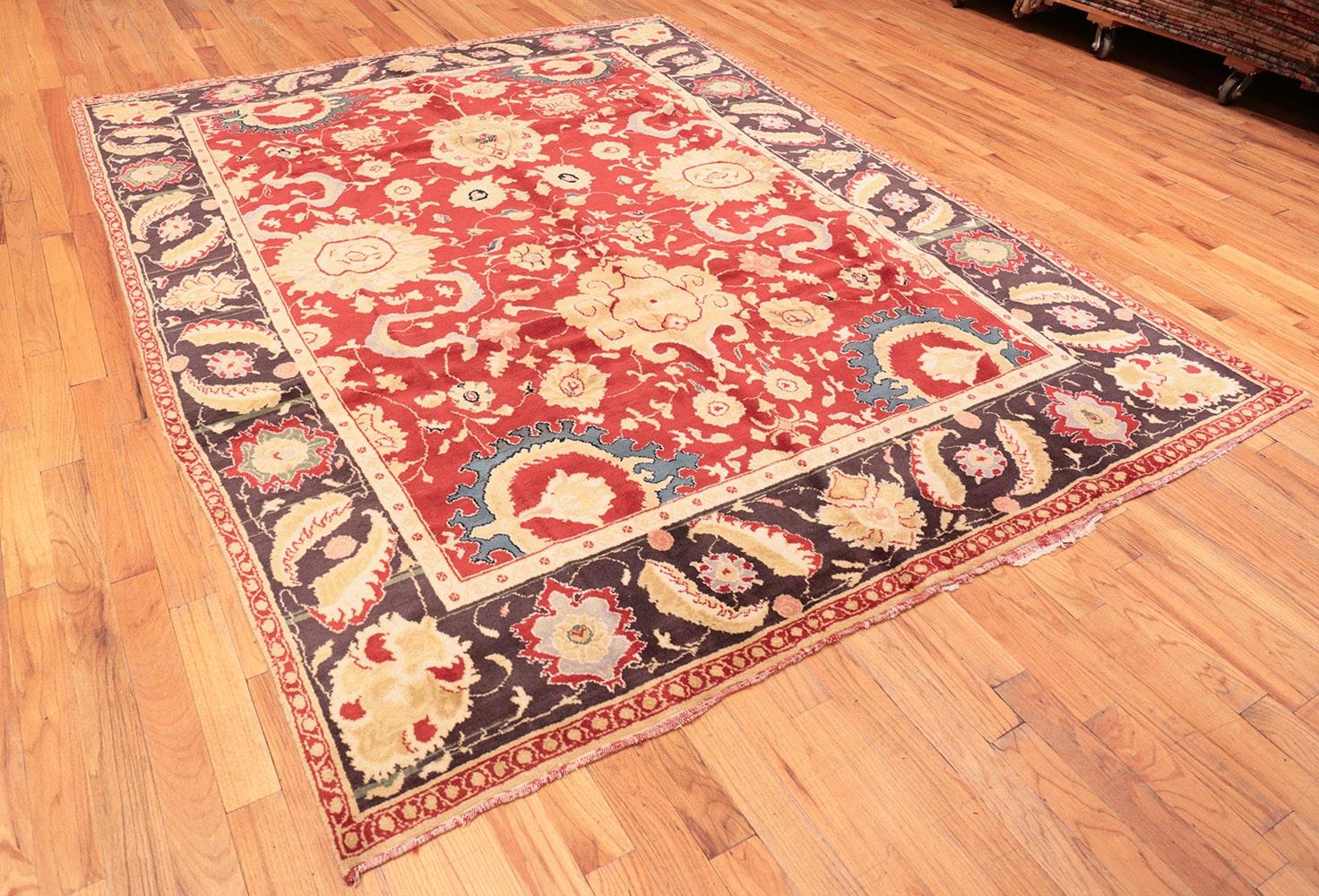 Alfombra India Vintage Agra de fondo rojo. Tamaño: 2,5 m x 2,5 m Anudado a mano en venta