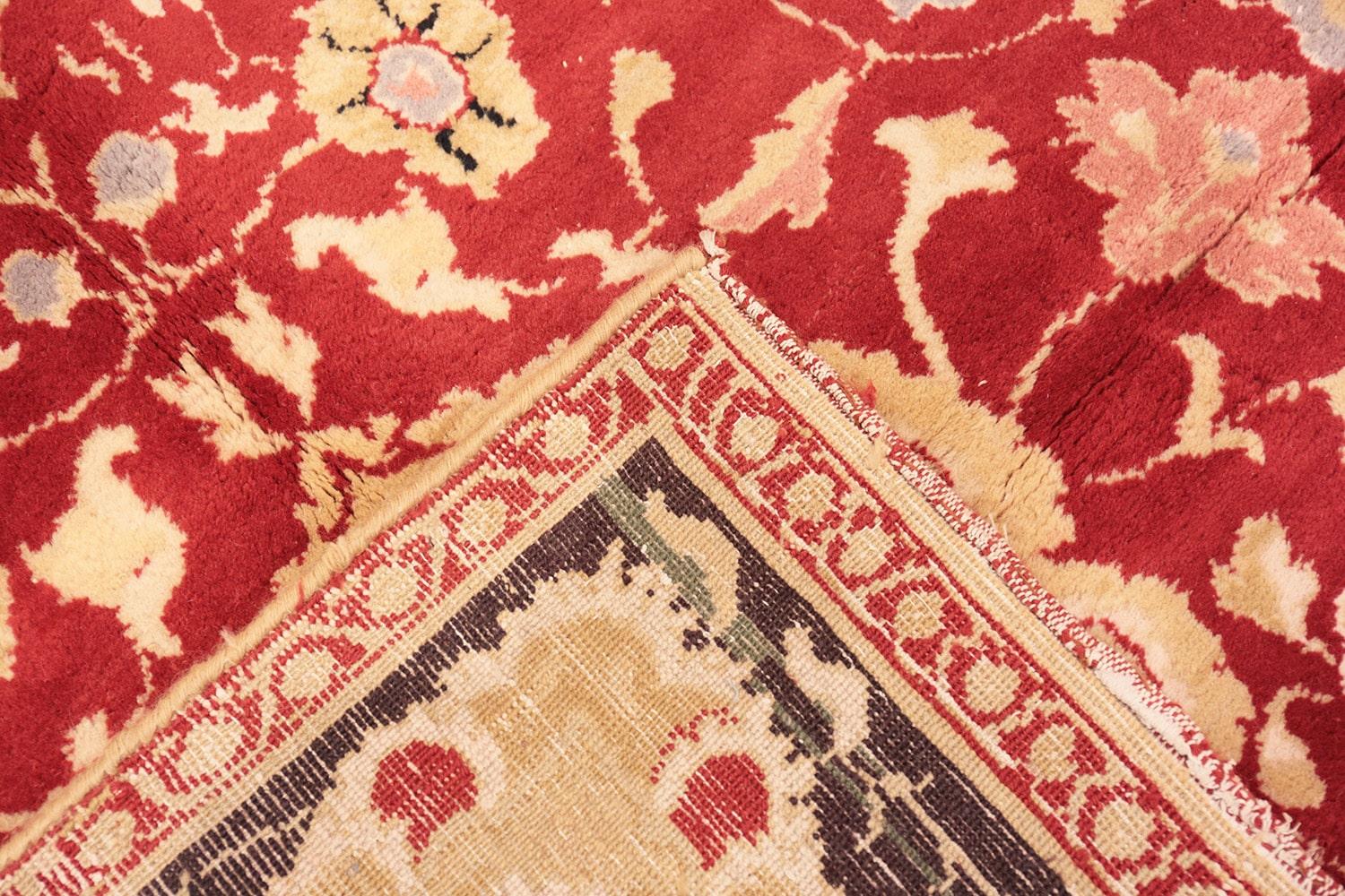 Alfombra India Vintage Agra de fondo rojo. Tamaño: 2,5 m x 2,5 m Lana en venta